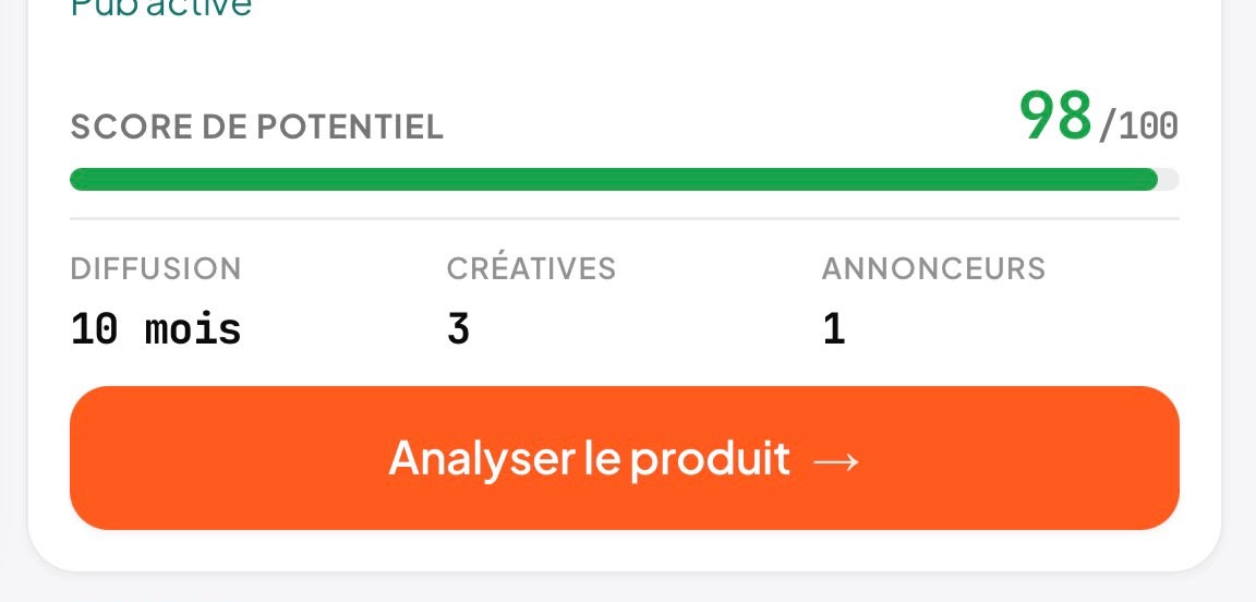 Score de potentiel de « 500 idées de business » mesuré par SpendMetry